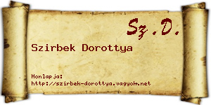 Szirbek Dorottya névjegykártya